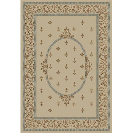 Concord Global Trading Concord Global 63127 7 ft. 10 in. x 9 ft. 10 in. Jewel F.Lys Medallion - Ivory 63127
